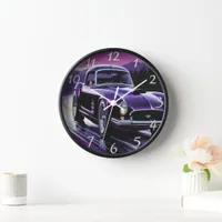 Thumbnail for Classic hot rod cruising through a vibrant sunset clock