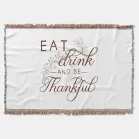 eat drink and be thankful throw blanket