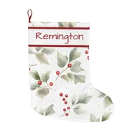 Holly and Berries Pattern on Christmas Stockings