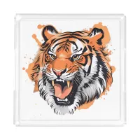 "Roaring Tiger Portrait."  Acrylic Tray