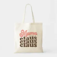 Mama Claus Retro Groovy Christmas Holidays Tote Bag