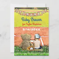 Baseball Themed Boy's Baby Shower Invitation