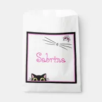 Peeking Cats Pink & Black Favor Bag