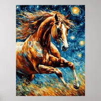 Galloping Sorrel Horse Poster