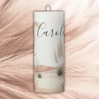 Monogrammed Pretty in pink pampas grass | Pillar Candle