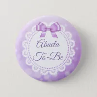 Abuela To Be Baby Shower Purple Lace Button