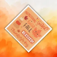 Fall Decor Pumpkin Thanksgiving on Orange | Paper Dinner Napkins