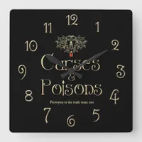 Curses and Poisons Square Wall Clock