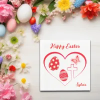 Simple Red Typography Happy Easter | Napkins