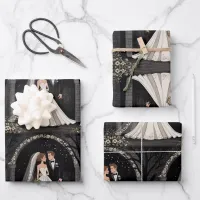 Cute Wedding Couple Holding Hands  Wrapping Paper Sheets