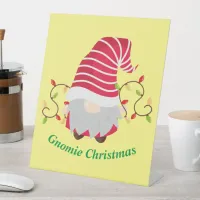 Gnomie Christmas Pedestal Sign 