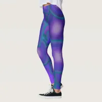 Geometric Harmony in Blues and Purples Leggings