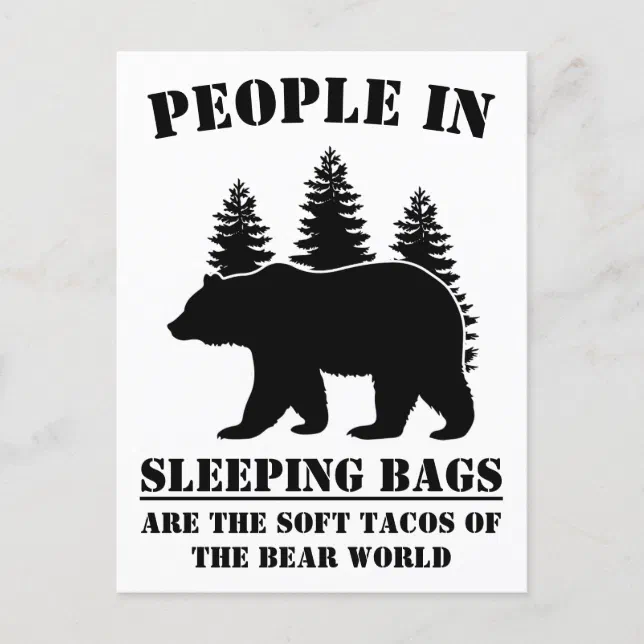 Soft Tacos of The Bear Camping Nature Camper Postcard