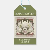 Happy Easter: Vintage Lily Design Church Gift Tags