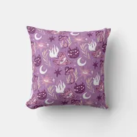 Witchy Elements in Purple and Pinks Throw Pillow