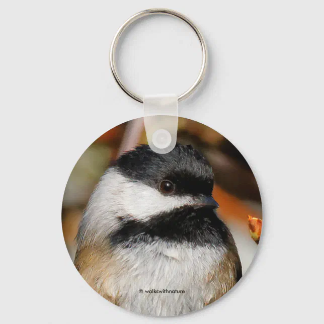 Cute Black-Capped Chickadee in the Tree Keychain