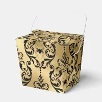 Gold and Black Halloween Damask Favor Boxes