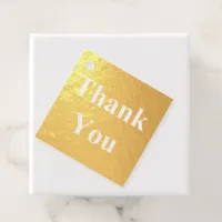 Gold Foil Thank You Wedding Couple Add Name Foil Favor Tags