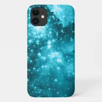 Aqua Colored Stars iPhone 11 Case