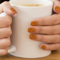 Halloween Orange and Black Spider Web Spooky Minx Nail Art