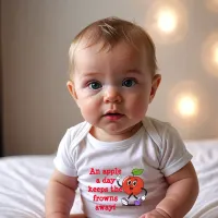 Apple Smiles: Adorable Retro Baby Bodysuit