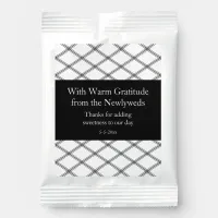 White + Black Diamond-Pattern Wedding Favor Hot Chocolate Drink Mix