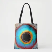 Ethereal Cosmic Eye Universum Vibrant Abstract Art Tote Bag