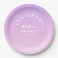 Bridal Shower Girly Pink Name Round Paper Plates