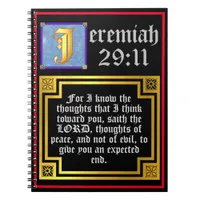 KJV Old Testament Jeremiah 29:11 Biblical Quote Notebook