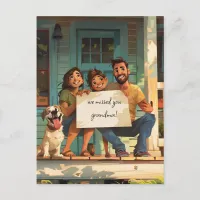 Cute Family with a Cute Dog Postcard