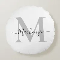 Personalize Monogram Initial Name Round Pillow