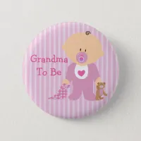 Grandma to Be Pink Baby Shower Button