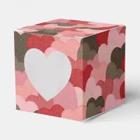 Valentines Paper Hearts Camouflage Style Favor Boxes