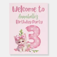 Welcome Sign Birthday Party Kitten Theme