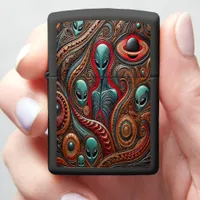 Mysterious Aliens Entwined With Cosmic Elements Zippo Lighter