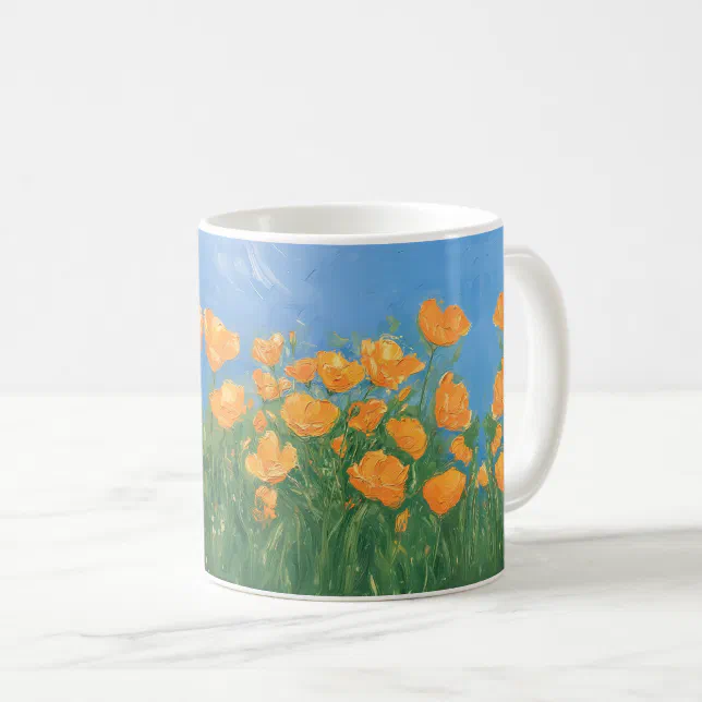 California Poppy Field Impressionist Painting Nice Coffee Mug