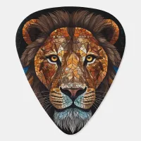 Majestic Mosaic Lion Head Guitar Pick