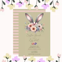 Easter Brunch And Egg Hunt Bunny Ears Green Invitation