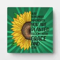 Inspirational Quote and Hand Drawn Sunflower Plaque