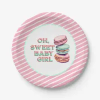 Oh Sweet Baby Girl Macaron Themed Baby Shower Paper Plates