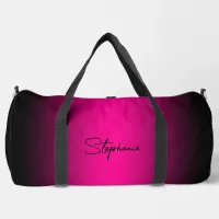 Black Edge Magenta Gradient Duffle Bag