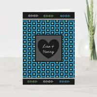 'I Love You" Blue, Teal and Black Masculine Card