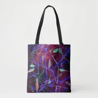 Realm of abstract leaves - art deco tote bag