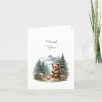 Camping Baby Bear Baby Shower Thank You Note Card