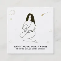 *~* Celestial Midwife Doula  Birth Pregnancy Square Business Card