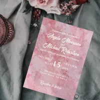 Elegant Luxury Romantic Pink Marble Wedding Invitation