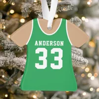 Personalized Green Basketball Jersey Ornament