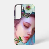 Pretty Fairy Flowers in Hair Fantasy Art   Samsung Galaxy S22 Case