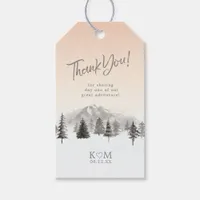 Mountain Landscape Wedding Thank You Blush ID787 Gift Tags