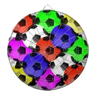 Multicolored American Soccer or Football Dartboard With Darts